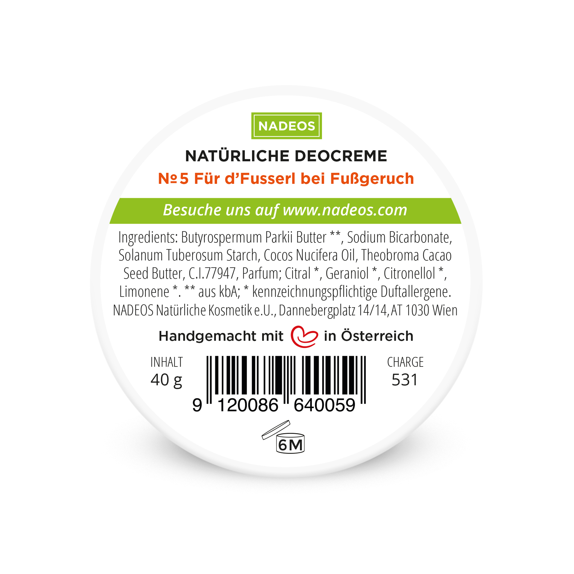 NADEOS-Natuerliche-Deo-Creme-Fusserl-Unterseite NADEOS Natürliche Deo Creme Für d'Fusserl bei Fußgeruch Unterseite